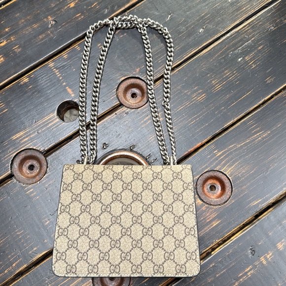 GUCCI Dionysus mini printed coated-canvas and suede shoulder bag - Hibiscus Red - Picture 11 of 17